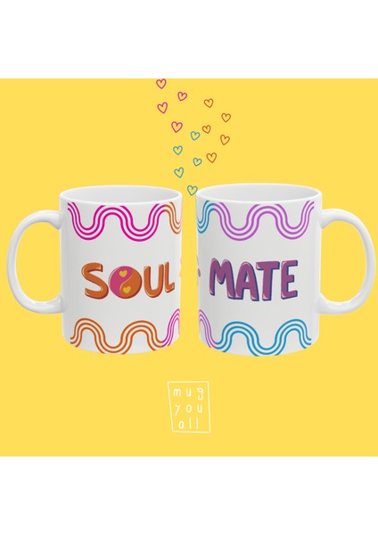 Soulmate Ikili Kupa Seti – Öpücük Tasarımlı Sevgili & Arkadaş Kupası – Hediye Kupa Seti