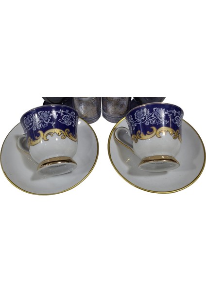 Exclusive Fine Porcelain Porselen 2 Kişilik Kahve Seti Su Bardaklı fiyatları