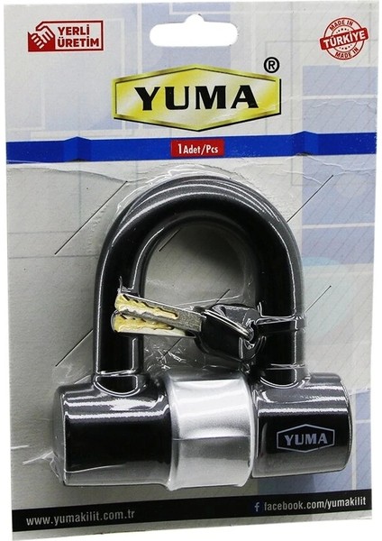 Çok Amaçlı Çelik - U Bar - Kelepçe Disk Anahtarlı Asma Kilit (5047)