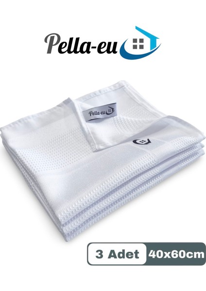 Ultra Emici Mikrofiber Temizlik Bezi Çok Amaçlı Cam Ayna ve Yüzey Bezi 3lü Beyaz 40X60CM