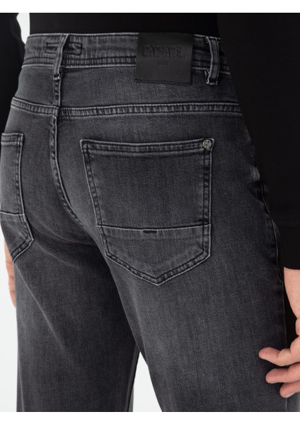 Erkek Koyu Antrasit Slim Fit Jean Pantolon 50284459-VR169
