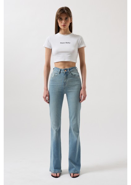 Yüksek Bel Basic Skinny Açık Mavi Jean