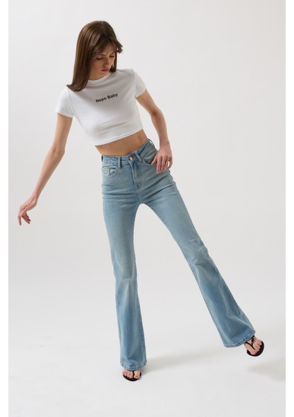 Yüksek Bel Basic Skinny Açık Mavi Jean