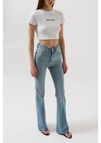 Yüksek Bel Basic Skinny Açık Mavi Jean
