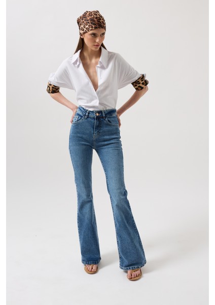Yüksek Bel Basic Skinny Mavi Jean