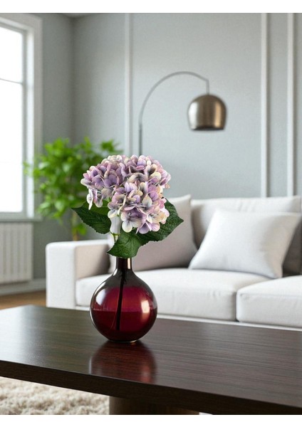 Yapay Çiçek Islak Ortanca Demeti 5 Dal Mor Yapay Salon Çiçeği Masa Üstü Dekor Çiçek Buketi 43 cm indirimleri