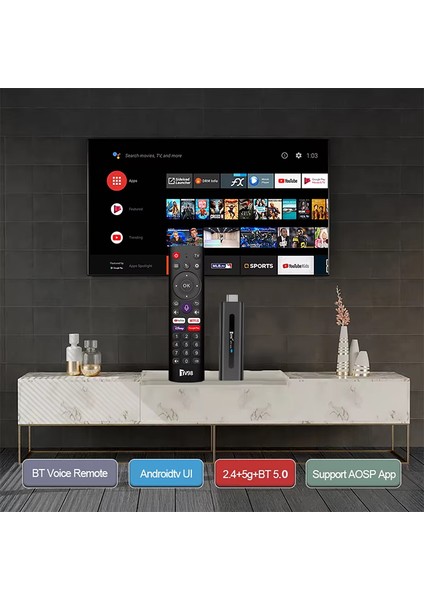 8k Smart Tv Box 5g Android 14 2GB-16GB Akıllı Tv Stick Google Asistan Google Play Netflix Amazon Prime Dolby Atmos