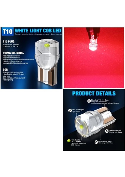 T10 LED Pınk T10 LED Dipsiz Ampul Profosyonel Copılot Seri Pembe