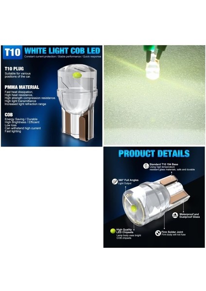 T10 LED Whıte T10 LED Dipsiz Ampul Profosyonel Copılot Seri Beyaz