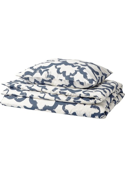 Ekpurpurmal Tek Kişilik Nevresim Seti, Beyaz-Mavi, 150X200/50X60 cm