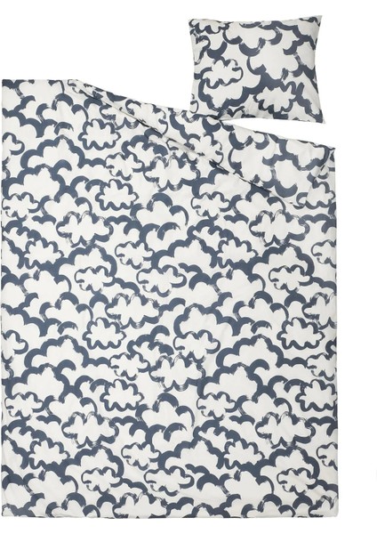 Ekpurpurmal Tek Kişilik Nevresim Seti, Beyaz-Mavi, 150X200/50X60 cm fırsatları