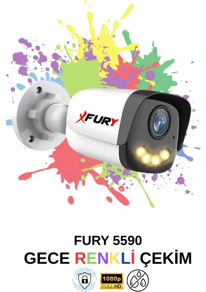 3 Kameralı 4 Warm LED Gece Renkli Görüş-Cepten Izle-Su Geçirmez Güvenlik Kamerası Seti 320GB fırsatları