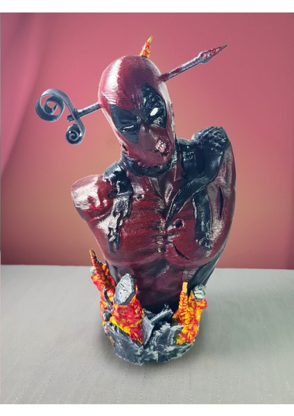 3D Deadpool/ Marvel Comıcs/ Deadpool Figür Büst/ Fanart -15CM