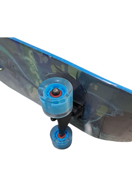 Desenli Kaykay Işıklı Silikon Tekerlekli Zımparalı Kaykay 80 cm Abec 7 Kanada Akağacı Skateboard
