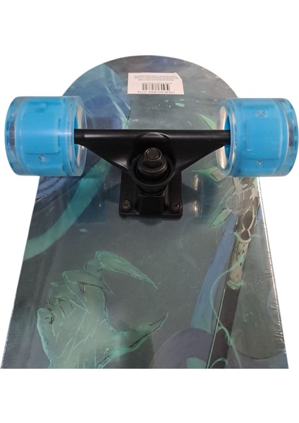 Desenli Kaykay Işıklı Silikon Tekerlekli Zımparalı Kaykay 80 cm Abec 7 Kanada Akağacı Skateboard