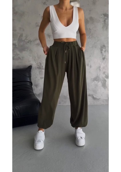 Salaş Balon Haki Yazlık Pantalon