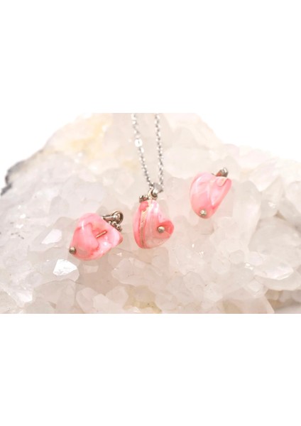 Pembe Sedef Taşı Kolye