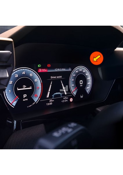 Audi A3 12.3'' Gösterge Ekran Koruyucu 9h+