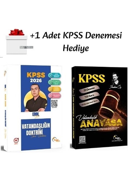 2026 Kpss Vatandaşlık Soru Bankası ve 50 Deneme Sınavı (2 Kitap) + 1 Kpss Deneme Hediyeli