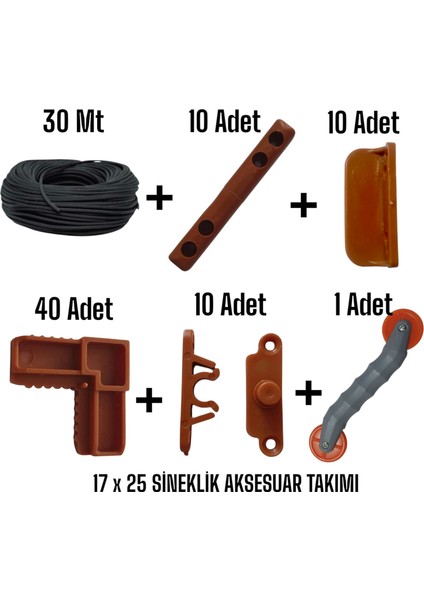 17X25 Sineklik Aksesuar Takımı (Büyük Paket )– Kolay Montaj, Dayanıklı Malzeme