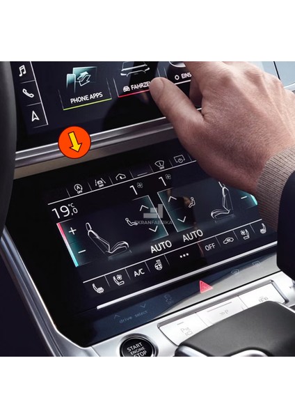 Audi A6 8.6'' Klima Paneli Ekran Koruyucu 9h+