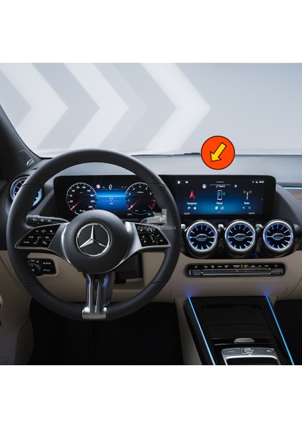 Mercedes Gla Tek Parça Multimedya Ekran Koruyucu 9h+