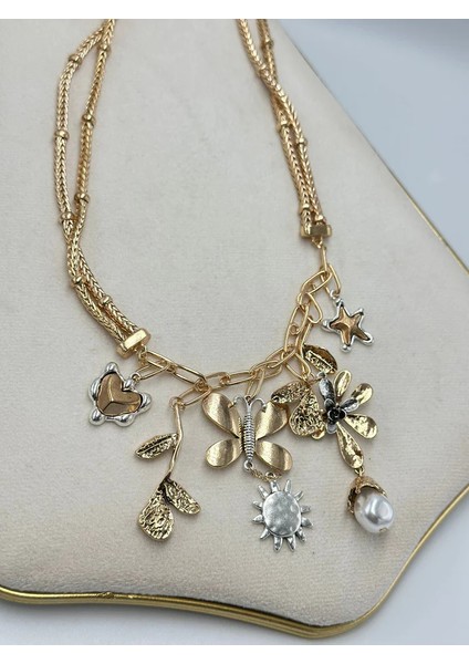 Marka Model Kelebekli Charm Kolye