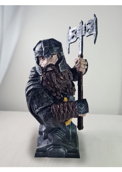 3D Lord Of The Rings Gimli Figür/ Yüzüklerin Efendisi Cüce Gimli BÜST/18CM/FANART