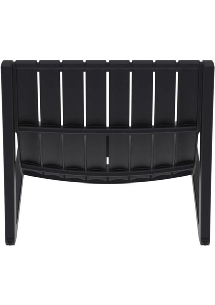 TRK-087 Siesta Minderli Yastıklı Lüks Ergonomik Slim Şezlong Siyah 2'li Set