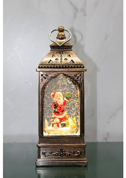 Yılbaşı Temalı Noel Babalı Işıklı Müzikli Kar Küresi