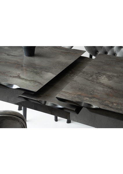 Açılır Yemek Masası Martha (Mdf)Lake Panel - Kapalı 130X80/AÇIK 160X80 Siyah Mermer Desenli Ahşap Ayaklı (SADECE MASA) indirimleri