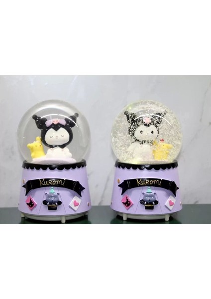 Kuromi Içi Dönmeli Püskürtmeli Işıklı Müzikli Kar Küresi Büyük Boy