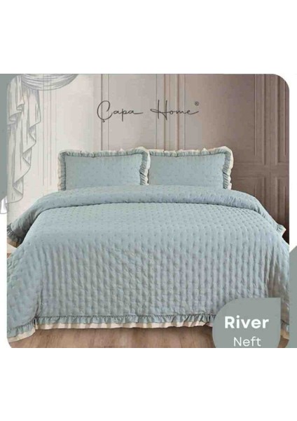 Tek Kişilik River Fırfırlı Yatak Örtüsü (2 Parça)