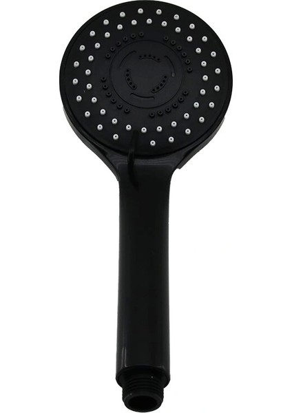 Büyük Siyah Gövde - Beyaz Iğneler Kademeli Duş Başlık Poşetli Ambalaj (5047)