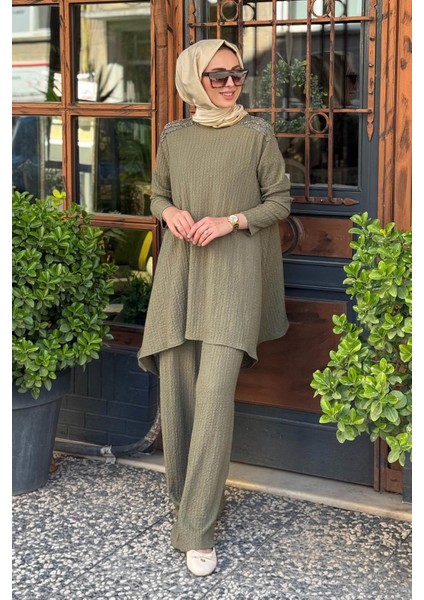 Nurcan Çetin Pantolonlu Takım 25469 Haki