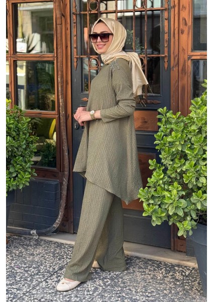 Nurcan Çetin Pantolonlu Takım 25469 Haki
