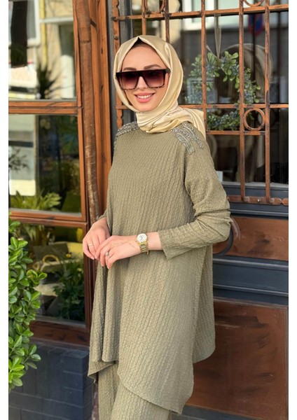 Nurcan Çetin Pantolonlu Takım 25469 Haki