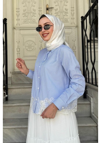 Nurcan Çetin Etekli Takım 25503 Mavi