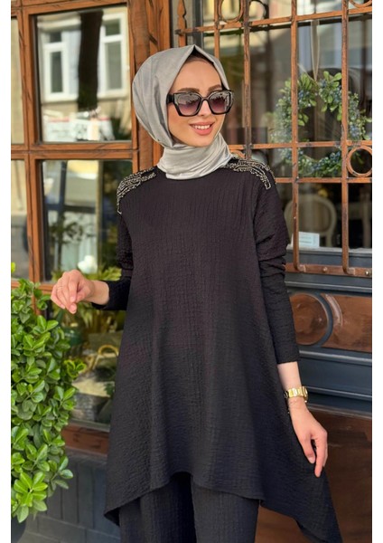Nurcan Çetin Pantolonlu Takım 25469 Siyah