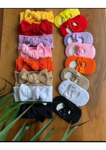 Kız Bebek Çorap Bandana Set