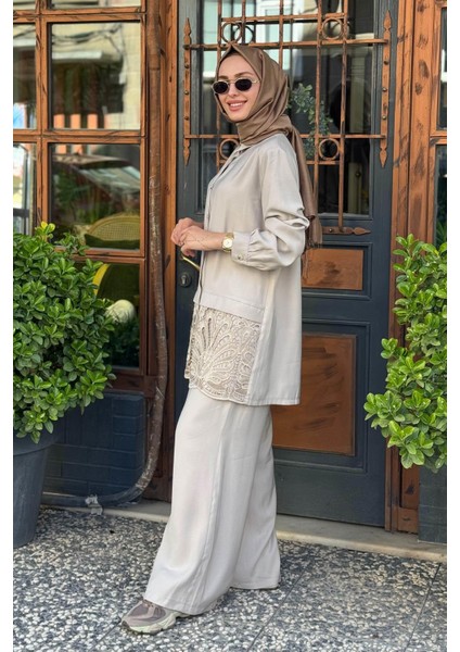 Nurcan Çetin Pantolonlu Takım 25418 Taş
