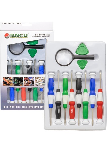 11 Parça Telefon Tablet Onarım Büyüteç Pena Tornavida Set BK-8600