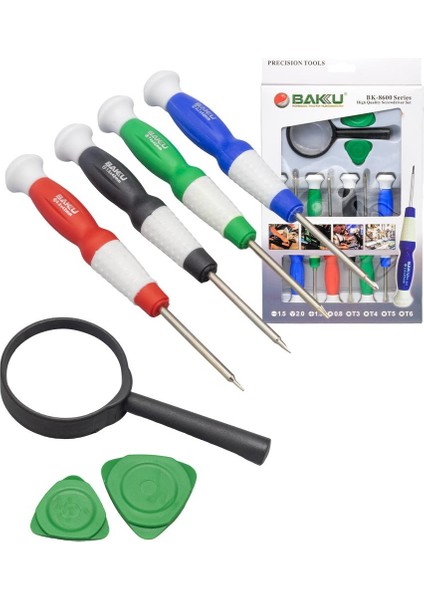 11 Parça Telefon Tablet Onarım Büyüteç Pena Tornavida Set BK-8600 fiyatları