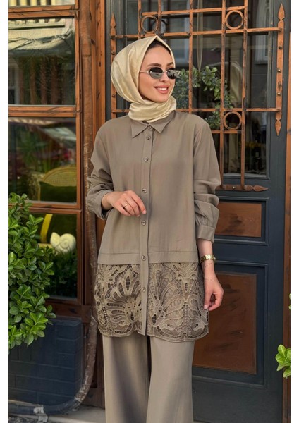 Nurcan Çetin Pantolonlu Takım 25418 Yeşil