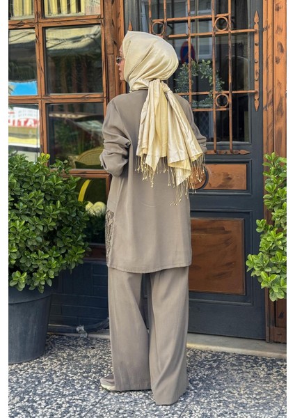 Nurcan Çetin Pantolonlu Takım 25418 Yeşil
