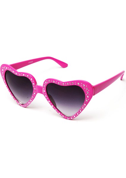 Kalp Şekilli Taşlı Parti Gözlüğü Pembe Renk 6X16 cm (5047) modelleri
