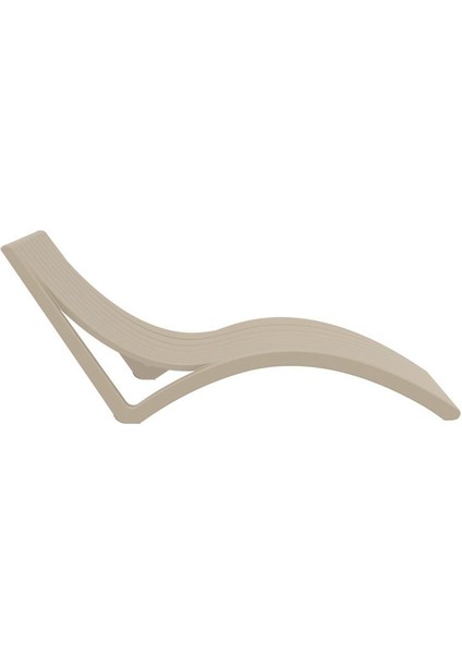 TRK-087 Siesta Minderli Yastıklı Lüks Ergonomik Slim Şezlong Kum Gri 2'li Set