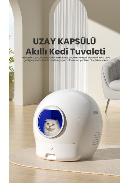 Otomatik Kedi Tuvaleti 2. Nesil Smart Pro Akıllı Otomatik Kedi App Kontrol , Uv Temizleme (2025)