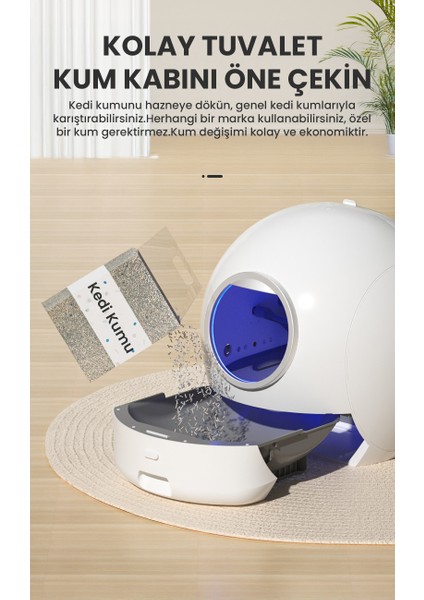 Otomatik Kedi Tuvaleti 2. Nesil Smart Pro Akıllı Otomatik Kedi App Kontrol , Uv Temizleme (2025)