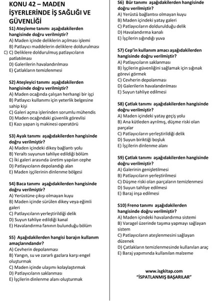 İSGKİTAP-KONU ANLATIMLI SORU BANKASI(CİLT 1-CİLT 2)-İŞ GÜVENLİĞİ UZMANLIK SINAVLARINA HAZIRLIK